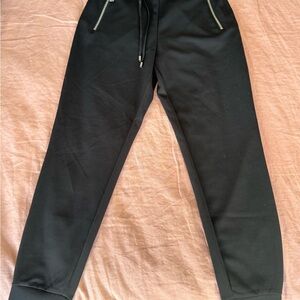 DKNY Black Joggers with Zipper Accents